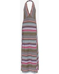 Missoni - Chevron-pattern Halter-neck Knitted Maxi Dress - Lyst