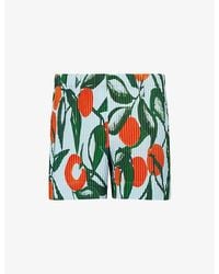 Homme Plissé Issey Miyake - Vegetable-Print Pleated Knitted Shorts - Lyst