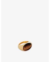 Monica Vinader - Tigers Eye 18Ct- Vermeil Sterling- Ring - Lyst