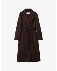 Reiss - Lucia Double-Breasted Regular-Fit Wool-Blend Coat - Lyst