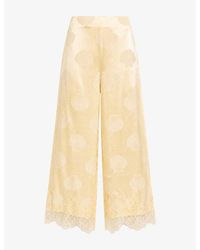 OMNES - Cortez Lace-Trim Rayon-Blend Trousers - Lyst