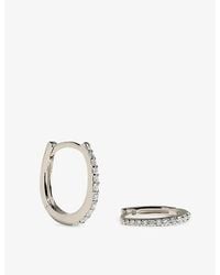 Astrid & Miyu - Pavé 14Ct- And Lab-Grown Diamond Huggies - Lyst
