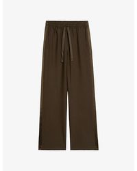 Zadig & Voltaire - Poma Satin-Stripe Straight-Leg Low-Rise Stretch-Woven Trousers - Lyst
