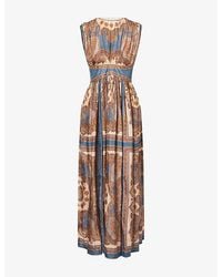 Zimmermann - Mahon Printed Silk Maxi Dress - Lyst