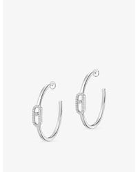 Messika - Move Uno Small 18Ct And 0.29Ct Diamond Hoop Earrings - Lyst
