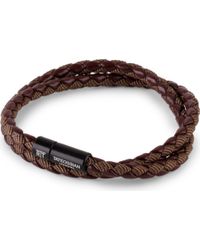 Tateossian Chelsea Leather Double-wrap Bracelet - Brown