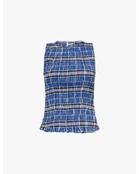 Amy Lynn - Sonya Shirred Cotton-Poplin Top - Lyst