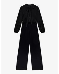 Ted Baker - Leot High-neck Fitted-waist Stretch-woven Jumpsuit - Lyst