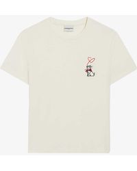 Claudie Pierlot - Jean Toto Graphic-embroidered Cotton T-shirt - Lyst