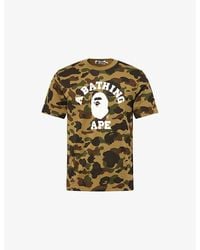 A Bathing Ape - Camo College Graphic-Print Cotton T-Shirt - Lyst