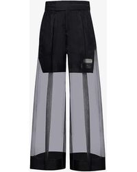 Undercover - Logo-patch Wide-leg Relaxed-fit Silk Trousers - Lyst