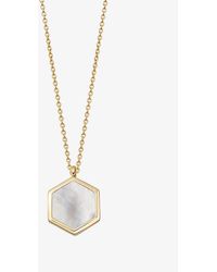 Astley Clarke - Deco 18ct Yellow Gold-plated Vermeil Sterling-silver And Mother Of Pearl Necklace - Lyst