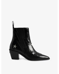 Zadig & Voltaire - Tyler Stars Leather Heeled Ankle Boots - Lyst