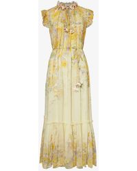 Zimmermann - Natura Floral-print Crepe Midi Dress X - Lyst