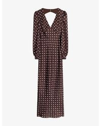 OMNES - Francoise Star-Print Satin Maxi Dress - Lyst