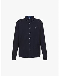 Polo Ralph Lauren - Long-Sleeved Logo-Embroidered Slim-Fit Cotton Shirt - Lyst