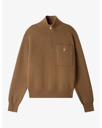 Sandro - Zip-Neck Wool And Cashmere-Blend Jumper - Lyst