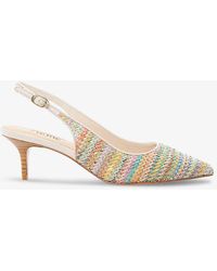 Dune - Fabric Celima Sling-back Woven Heeled Courts - Lyst