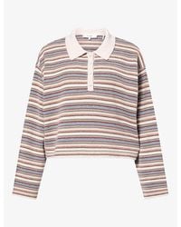 FRAME - The Quad Striped Wool And Cashmere-Blend Jumper - Lyst
