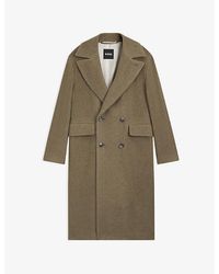 BOSS - Double-Breasted Herringbone Wool-Blend Coat - Lyst