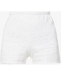 Joah Brown Slim-fit High-rise Cotton-jersey Shorts - Multicolour
