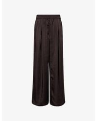 Lacoste - Pleat Relaxed Satin Track Trousers - Lyst