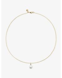 Monica Vinader - Baroque Pearl Small 18Ct Vermeil And Pearl Pendant Necklace - Lyst