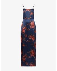 Reformation - Frankie Floral Silk Midi Dress - Lyst