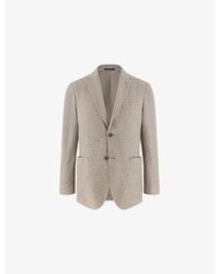 BOGGI - Textured Single-Breasted Linen And Cotton-Blend Blazer - Lyst
