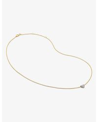 Monica Vinader - Heart 18Ct-Plated Vermeil Sterling- And 2.4Ct Lab-Grown Diamond Pendant Necklace - Lyst