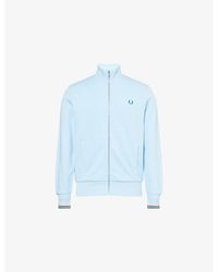 Fred Perry - Embroidered-Logo Zip-Through Cotton-Jersey Jacket - Lyst