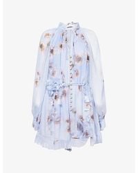 Zimmermann - Hypnotic Long-Sleeves Woven Playsuit - Lyst