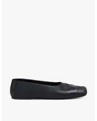 Marni - Dancer Square-Toe Leather Ballerina Flats - Lyst