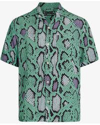 AllSaints - Serpenz Graphic-print Relaxed-fit Woven Shirt X - Lyst