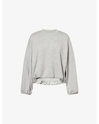 4th & Reckless - Elowen Balloon Sleeve Bubble Hem Cotton Sweatshirt - Lyst