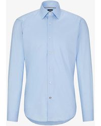 BOSS - Regular-fit Long-sleeved Cotton-poplin Shirt - Lyst