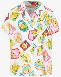 Seafolly - Stamp-print Regular-fit Short-sleeve Linen Shirt - Lyst