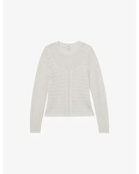 Reiss - Bella Pointelle-Detail Knitted Top - Lyst