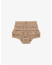 Loewe - X Paula's Ibiza Brand-Motif Crochet-Knit Cotton Shorts - Lyst