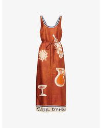 ALÉMAIS - Alémais X Lrnce Soleil D'Amour Silk Midi Dress - Lyst