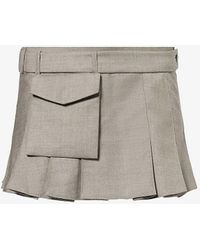 AYA MUSE - Mia Patch-pocket Wool-blend Mini Skirt - Lyst