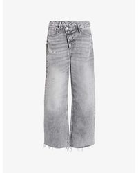 AllSaints - Aki Crossover Straight-Leg Denim Jeans - Lyst