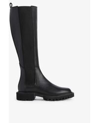 AllSaints - Maeve Knee-high Leather Chelsea Boots - Lyst