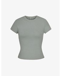Skims - Round-neck Stretch Cotton-jersey T-shirt X - Lyst