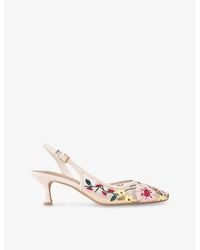 KG by Kurt Geiger - Aria Low 2 Embrodiered Mesh Woven Heeled Courts - Lyst