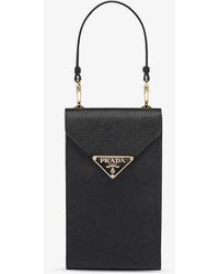 Prada - Brand-plaque Mini Saffiano-leather Tote Bag - Lyst