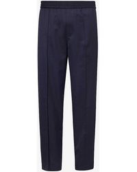 A.P.C. - Elasticated-waistband Regular-fit Straight-leg Wool Trousers - Lyst