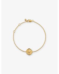 Monica Vinader - Initial U Stamp 18Ct Vermeil Chain Bracelet - Lyst
