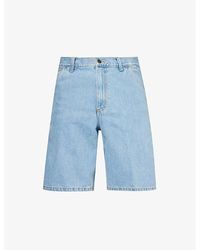 Carhartt - High-rise Branded-patch Denim Shorts - Lyst