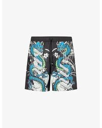 Amiri - Dragon Graphic-pattern Cotton Shorts - Lyst